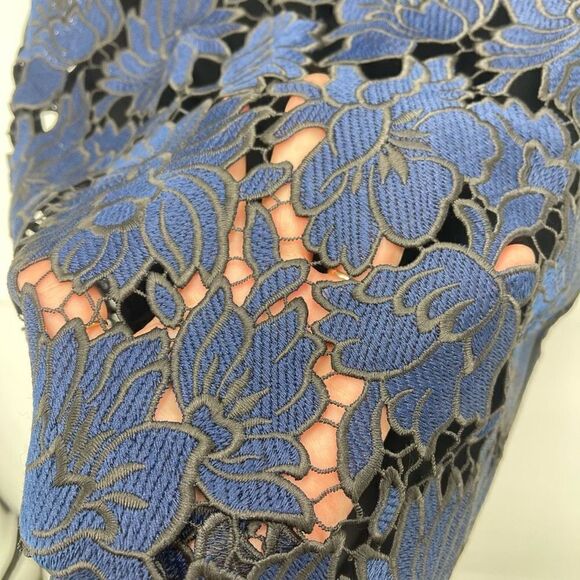 Postmark Anthropologie Womens Koria Floral Lace Shell Top Blouse Blue Small - Picture 10 of 10